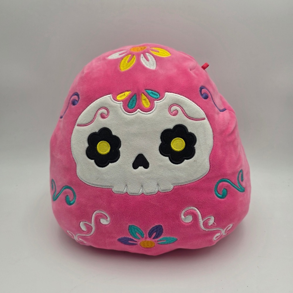 Squishmallows Delfina Pink Sugar Skull Day of the Dead Plush Kellytoy 8 inch